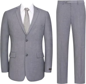 AMY ZHU Men's Slim Fit Suit 2 Piece Business Jacket Wedding Blazer & Dress Pants