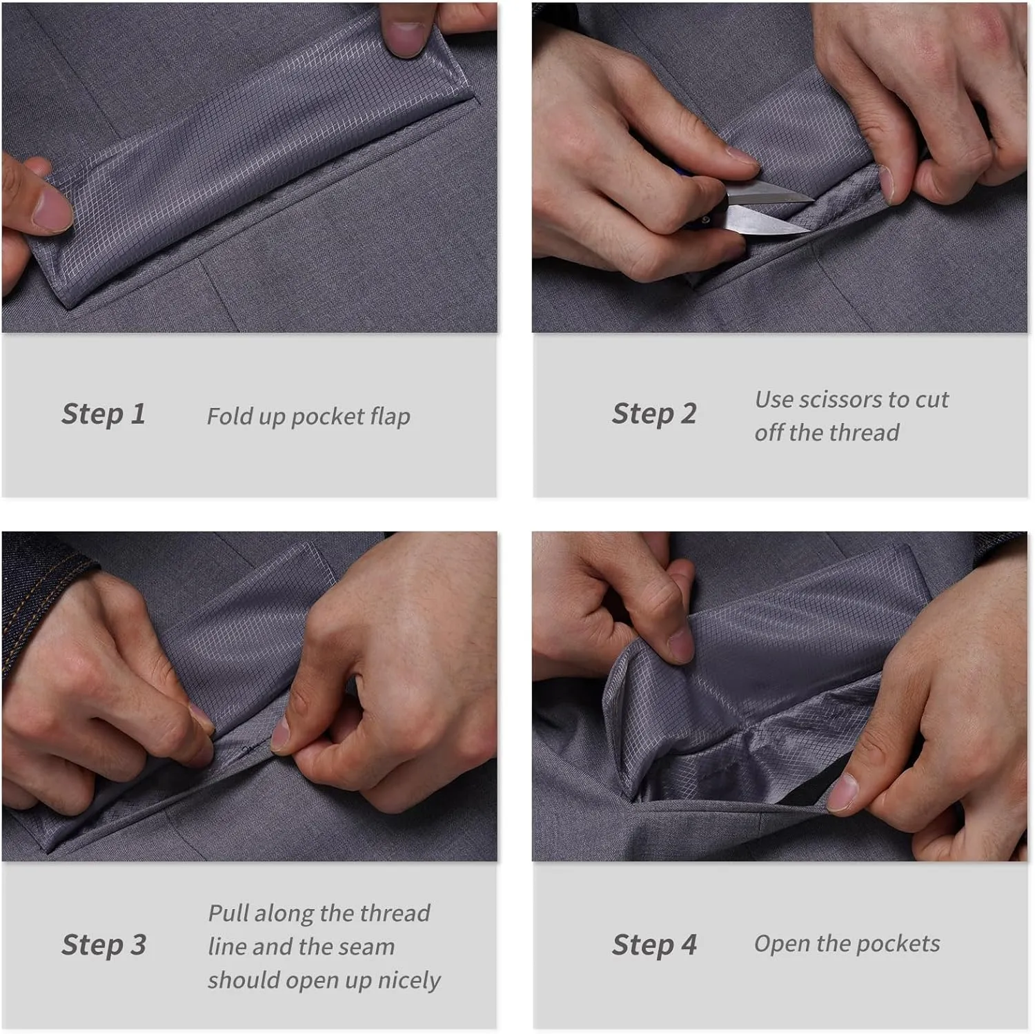 AMY ZHU Men's Slim Fit Suit 2 Piece Business Jacket Wedding Blazer & Dress Pants