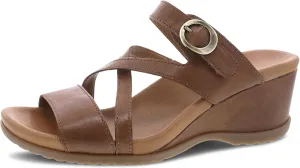 Ana Wedge Sandal for Women – Cushioned, Contoured Footbed for All-Day Comfort and Support – Adjustable Hook & Loop Strap with Buckle Detail – Lightweight Rubber Outsole