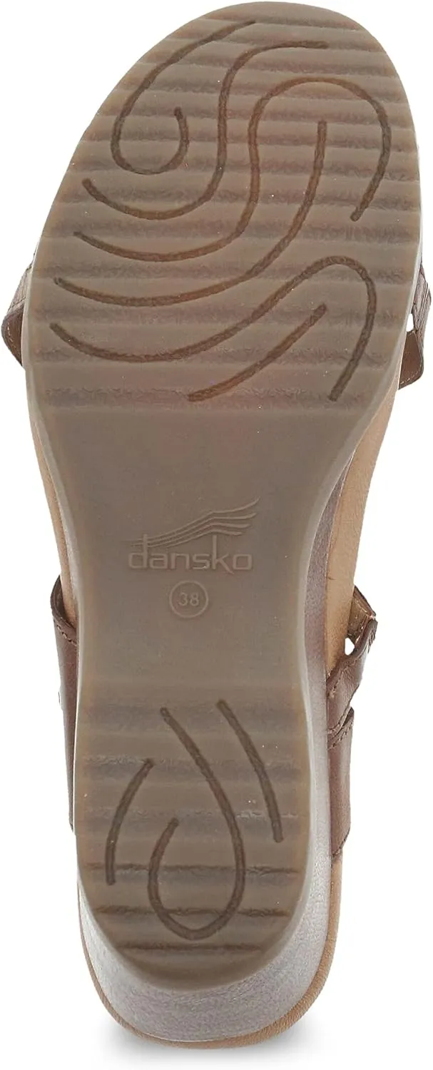 Ana Wedge Sandal for Women – Cushioned, Contoured Footbed for All-Day Comfort and Support – Adjustable Hook & Loop Strap with Buckle Detail – Lightweight Rubber Outsole