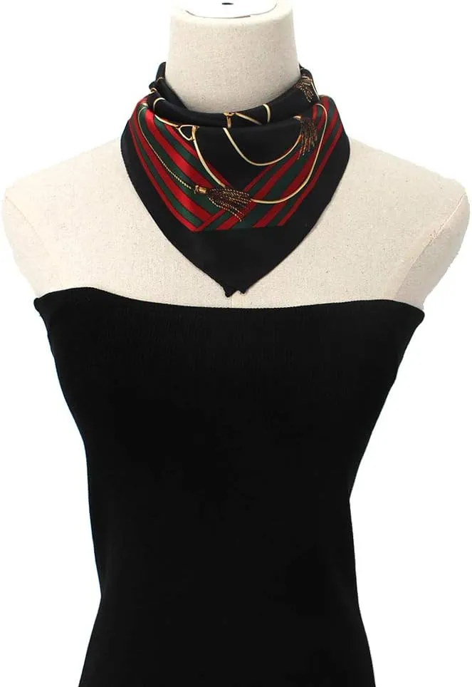 ANDANTINO 100% Mulberry Silk Scarf -21” Lightweight Square Neckerchief – Breathable Digital Printed Scarves with Gift Packed