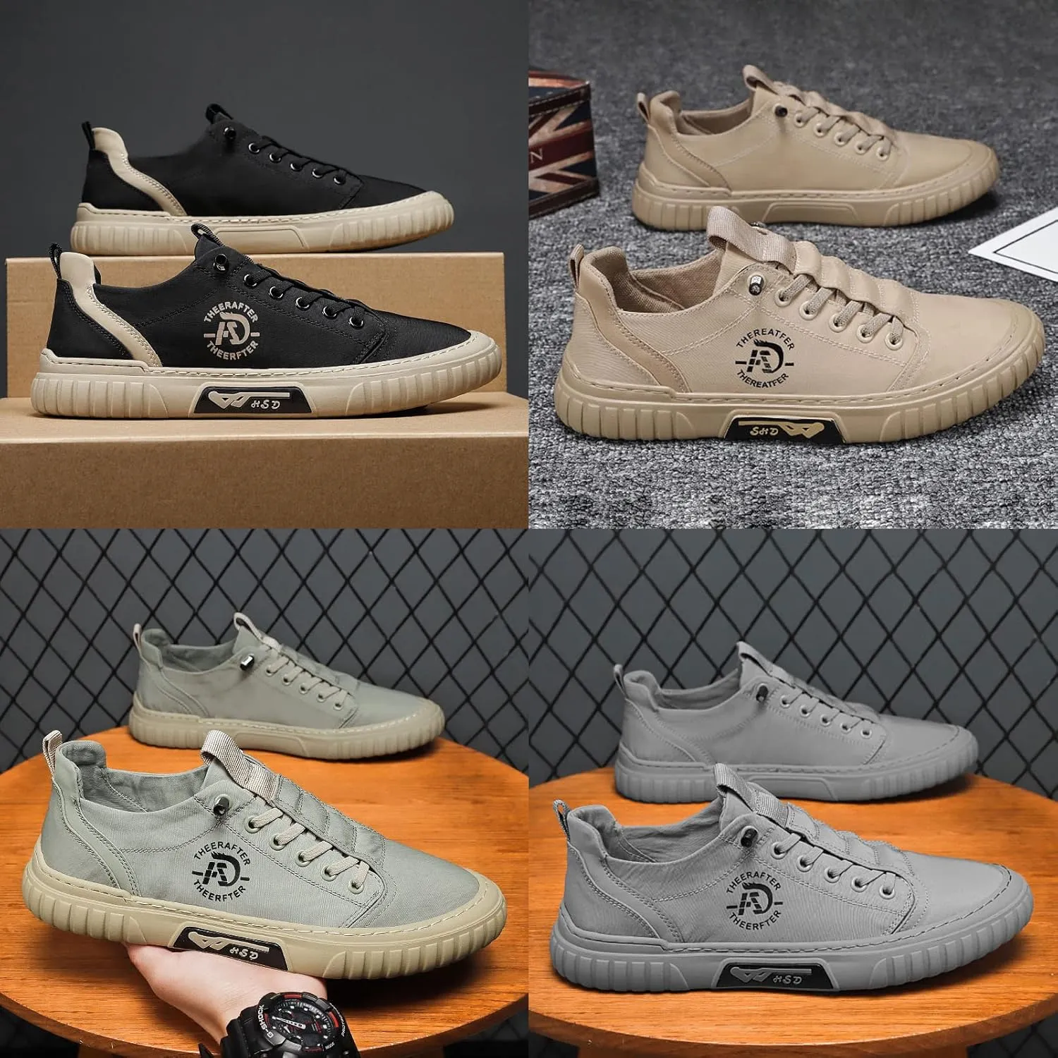 AngryMonkey Hopomart Summer Casual Breathable Men's Shoes,2022 New Outdoor Travel Non-Slip Low Top Sport Jogging Shoes