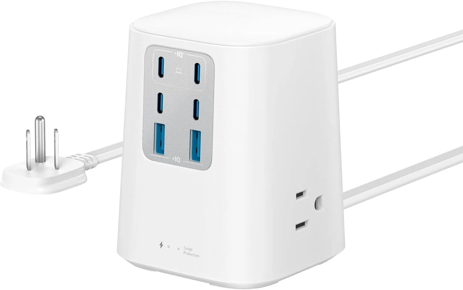Anker Charging Station (100W), 9-in-1 USB-C Power Strip with 300J Surge Protection, for iPhone 16 and MacBook, 5 ft Flat Cable and Plug, 4 USB-C and 2 USB-A Ports, 3 AC Outlets, for Home, Office