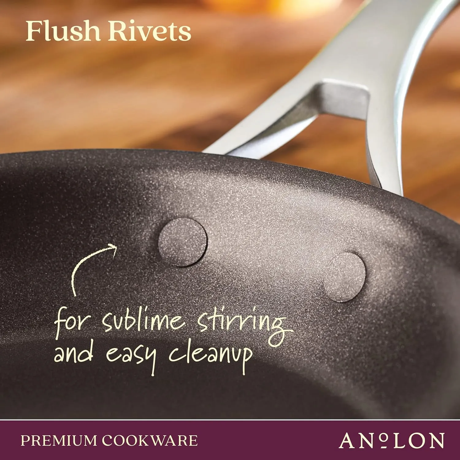 Anolon Nouvelle Copper Luxe Hard-Anodized Nonstick Straining Saucepan, 3.5-Quart, Onyx