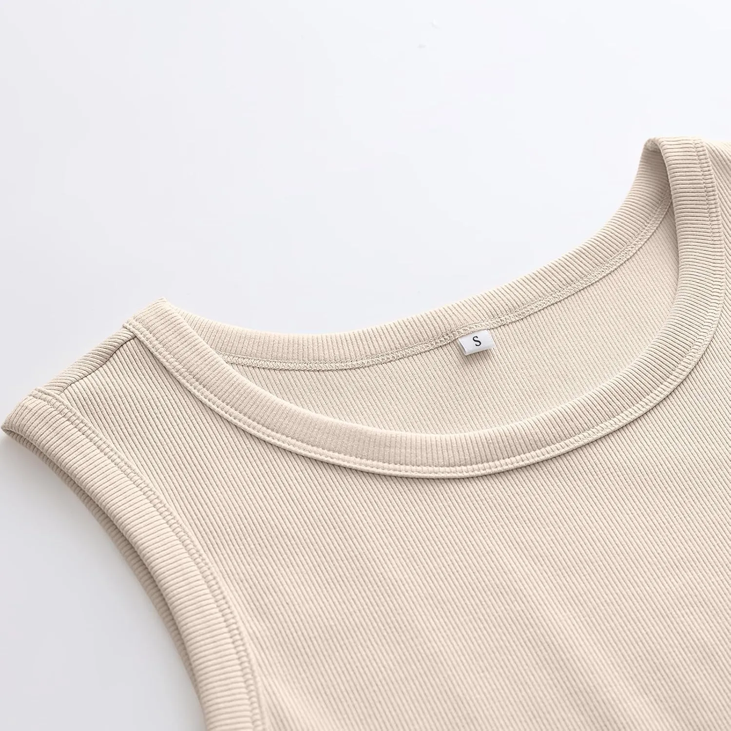 ANRABESS Womens Sleeveless High Neck Tank Tops Fashion Summer Casual Basic Slim Fit Ribbed Racerback Top Shirt Clothes