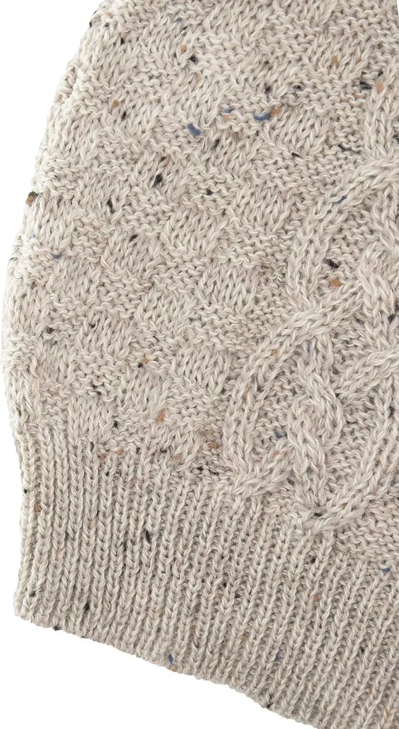 Aran Crafts Basket Stitch Crew Neck Sweater (100% Wool)