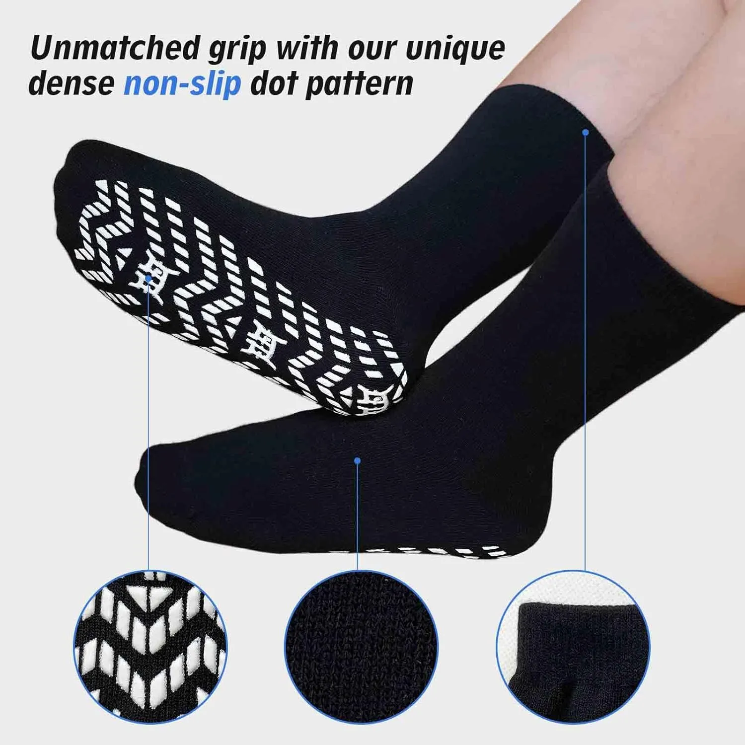 Artfasion Non Slip Socks Men: Women Grip Anti Slip Socks for Seniors Hospital Yoga Pilates