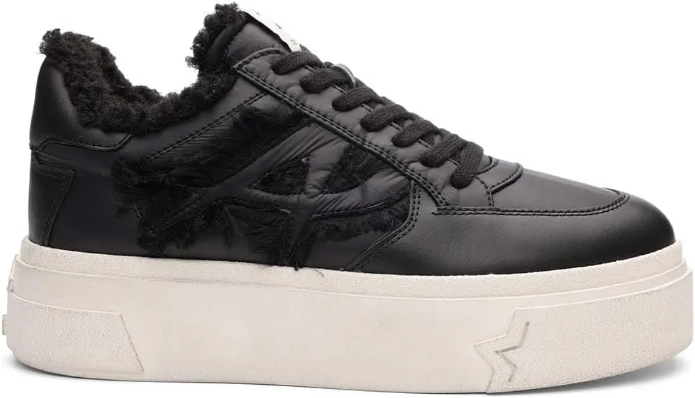 ASH Women's Sailor Faux Fur Lined Platform Sneaker-Stylish High-Top Shoes with Chunky Sole and Soft Interior