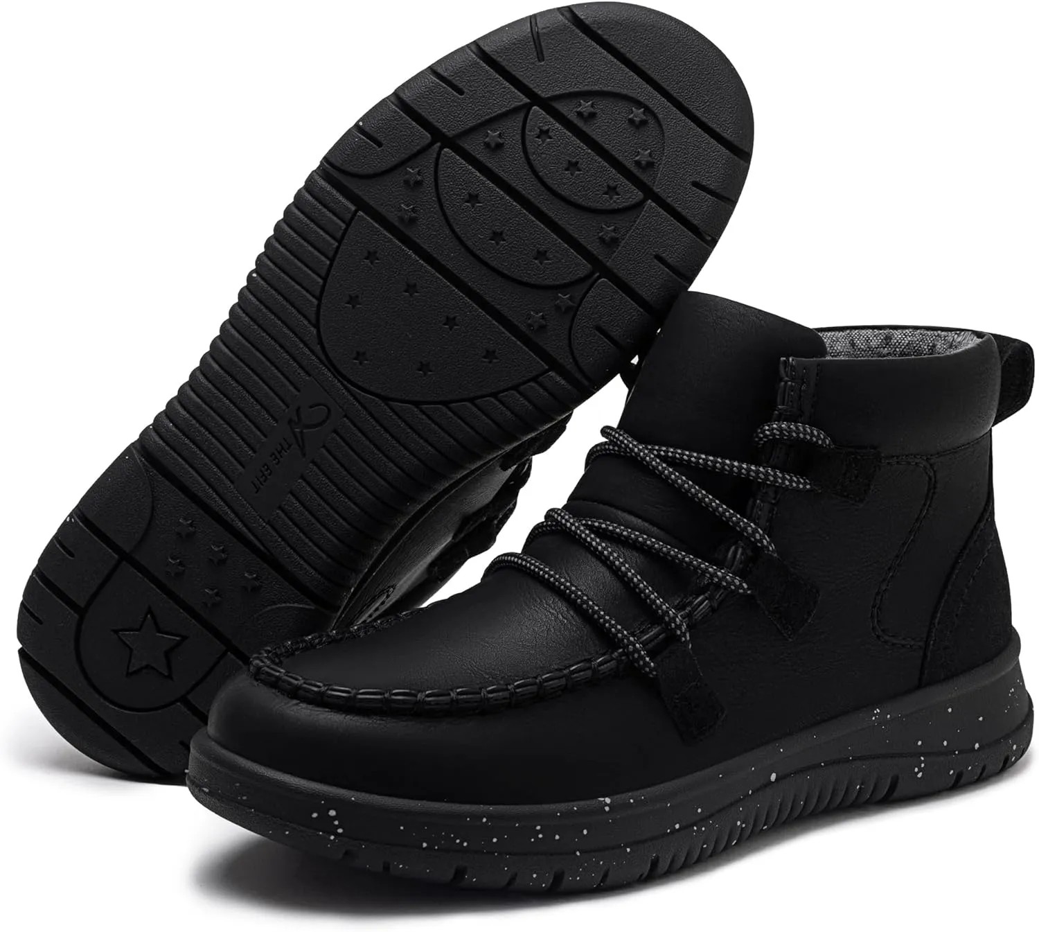 Athlefit Women's Lace Up Ankle Boots Casual Comfortable Lightweight Walking Flat Ankle Booties Boat Shoes