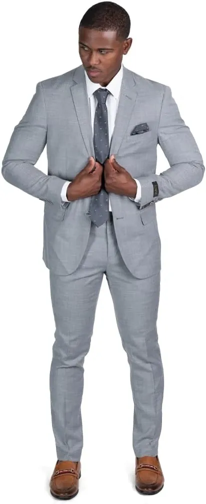 AZAR MAN Slim Fit Mens Solid Suit 2 Button Notch Lapel ZF10036A