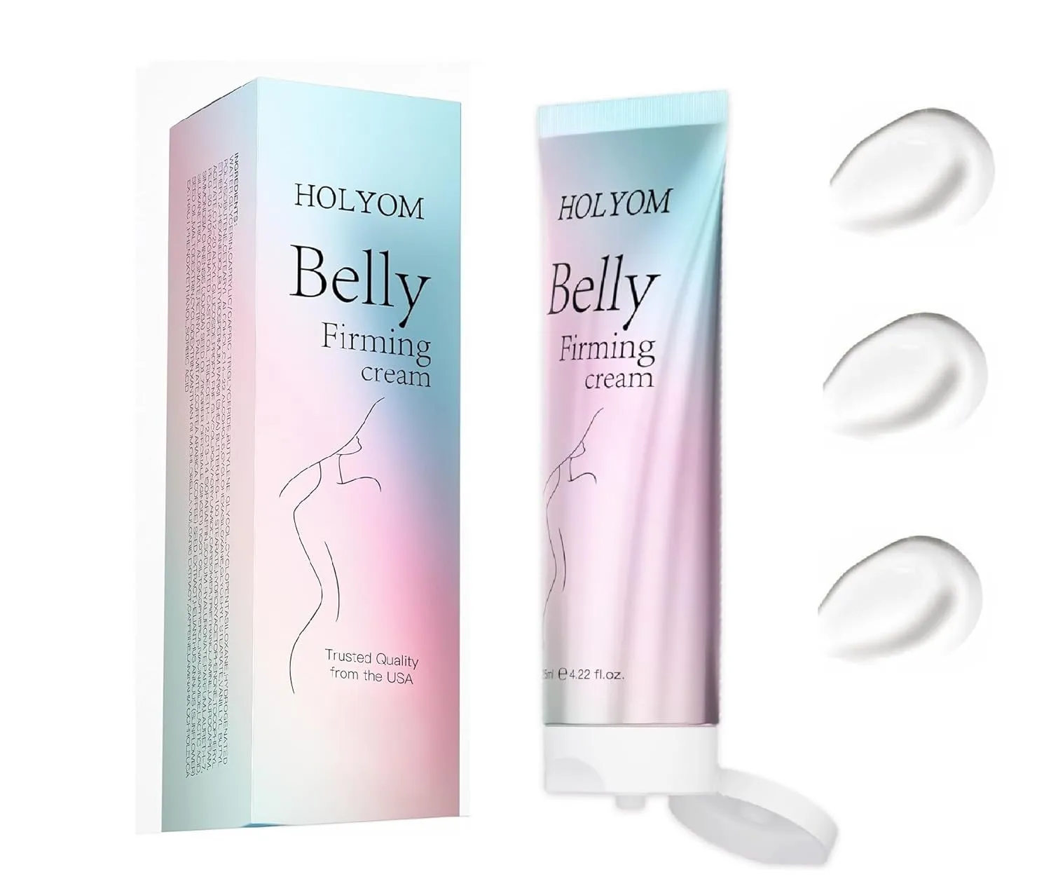 B Flat Belly Firming Cream for Stomach, Thighs & Butt, Premium Skin Tightening Cream, Body Lotion for Firmness and Moisturizer Lift,Women and men 4.0 Fl Oz