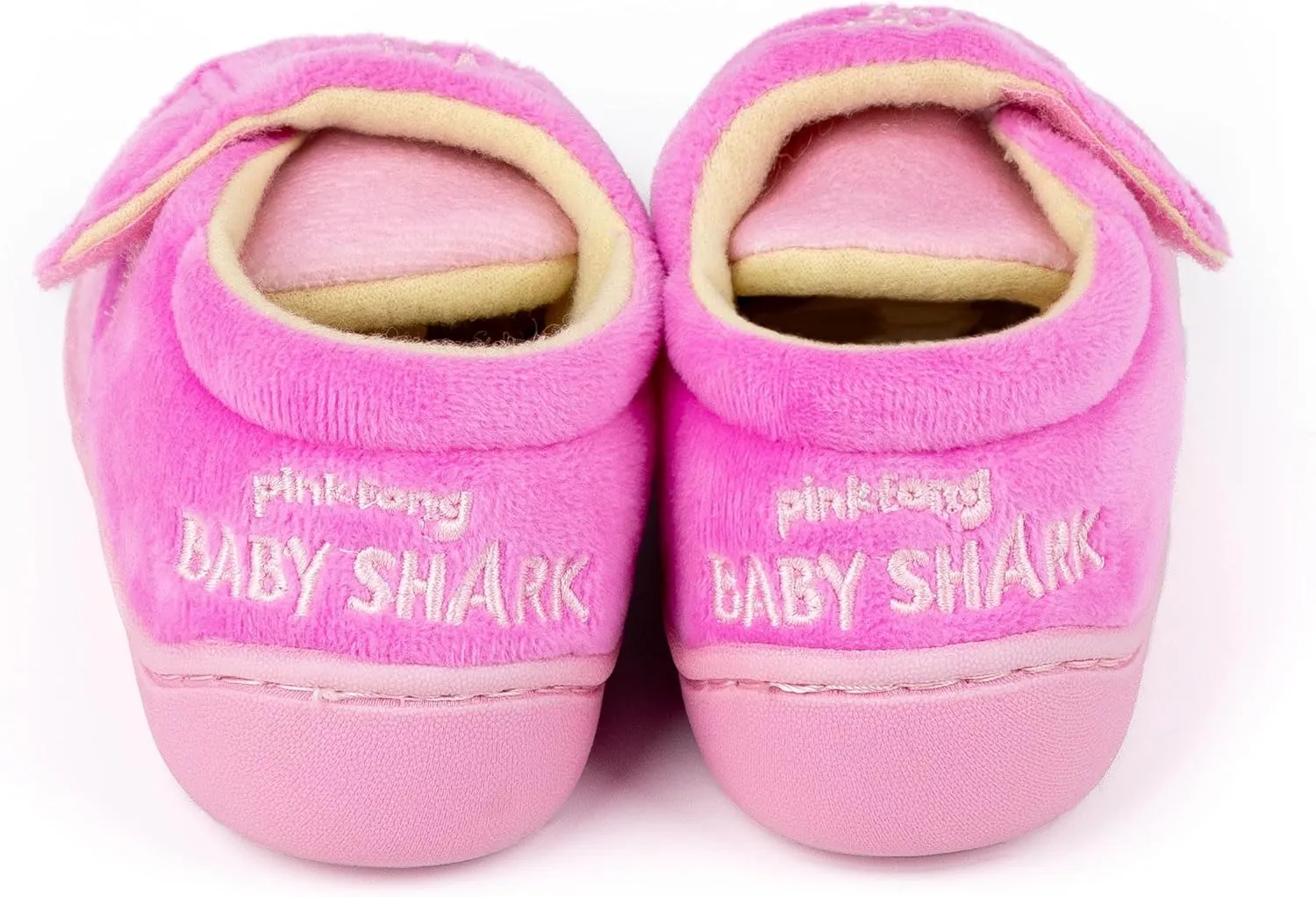 Baby Shark Girls Slippers | Kids Pink Best Shark Friend Ever Footwear with Adjustable Strap | Slip On House Shoes Loungewear