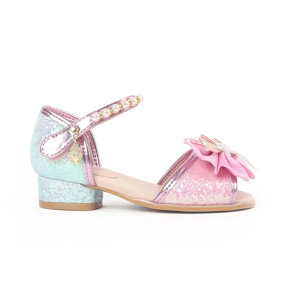 Baby's Breath Luna Open-Toe Kids Dress Shoes (Pink)