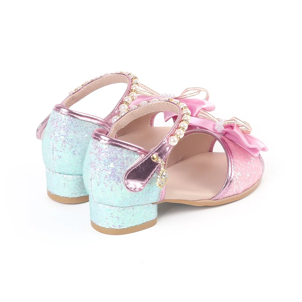 Baby's Breath Luna Open-Toe Kids Dress Shoes (Pink)