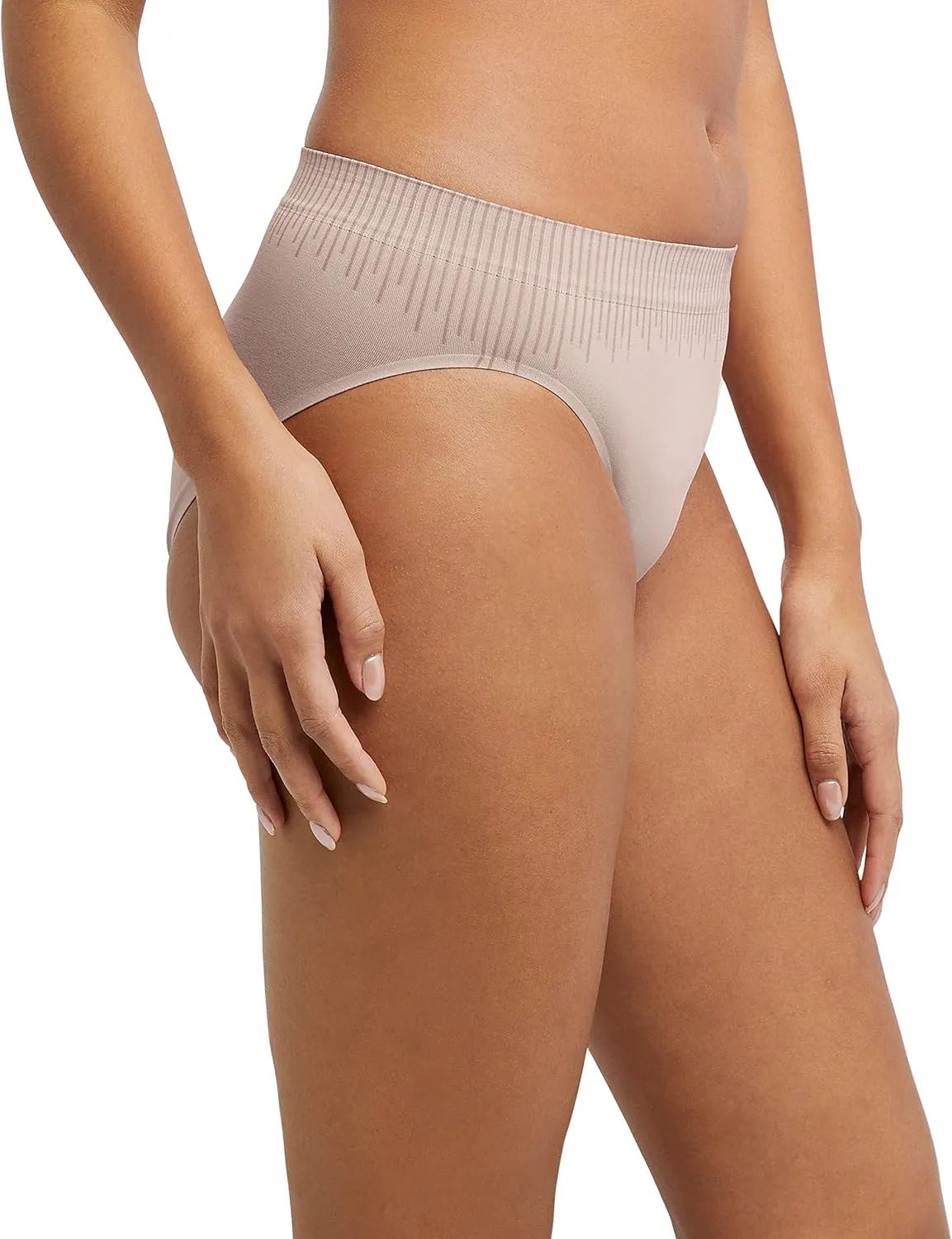 Bali Women's Seamless Underwear Pack, Comfort Revolution Seamless Hi-Cut Panties, No-Show Underwear for Women, 3-Pack