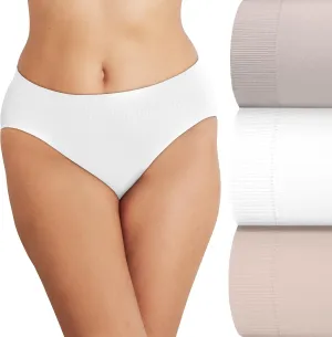Bali Women's Seamless Underwear Pack, Comfort Revolution Seamless Hi-Cut Panties, No-Show Underwear for Women, 3-Pack