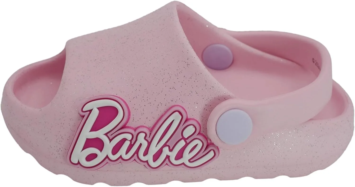 Barbie Toddler Girls' Cloud Slides - Cute & Comfy Slip-On Sandals for Summer, Pool, or Beach