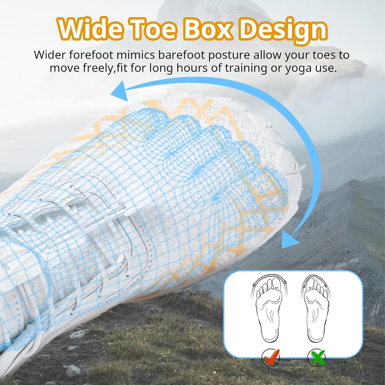 Barefoot Shoes Women Men Wide Toe Box Minimalist Cross Training Shoes Hike Footwear Trail Running Hiking Comfortable Walking