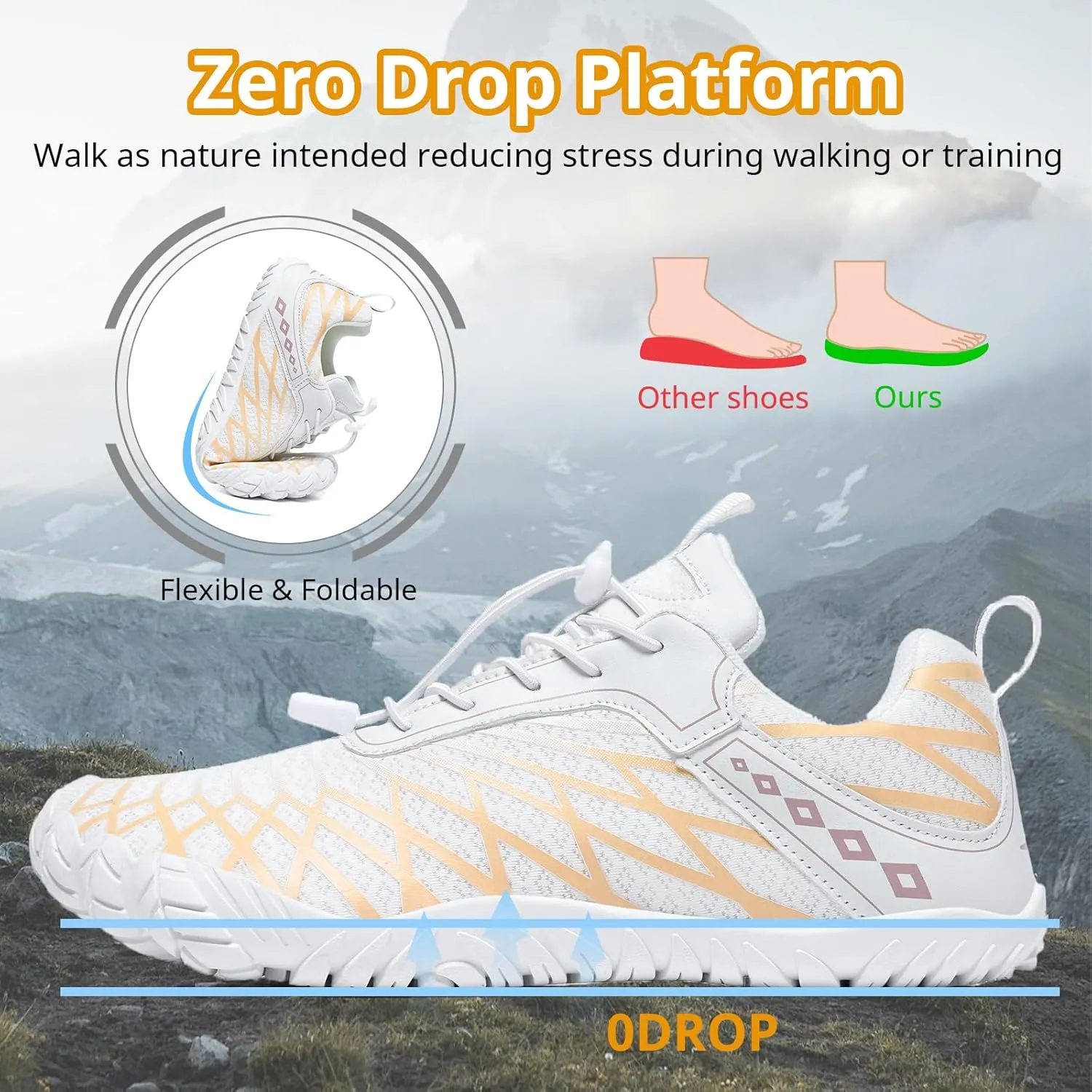 Barefoot Shoes Women Men Wide Toe Box Minimalist Cross Training Shoes Hike Footwear Trail Running Hiking Comfortable Walking