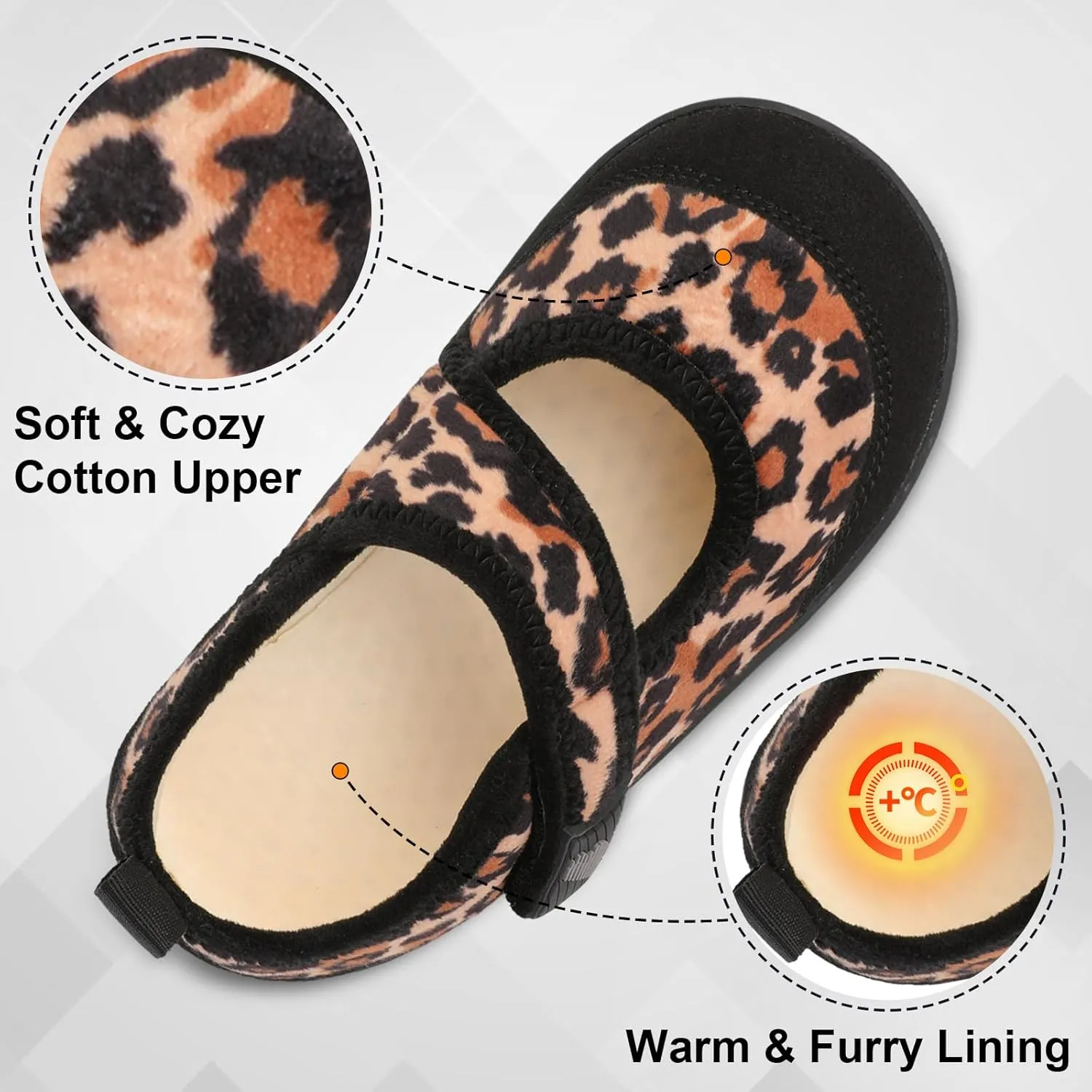 BARERUN Womens Slippers Wide Diabetic Shoes for Women Adjustable House Slippers Swollen Bunions Neuropathy House Shoes Stable Non Slip Barefoot Walking Shoes Indoor Outdoor
