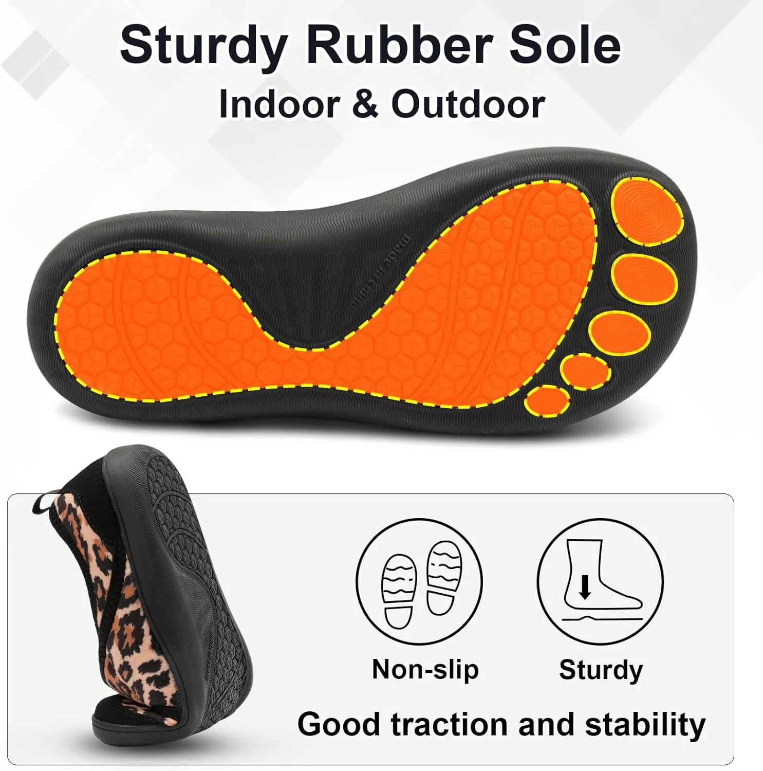 BARERUN Womens Slippers Wide Diabetic Shoes for Women Adjustable House Slippers Swollen Bunions Neuropathy House Shoes Stable Non Slip Barefoot Walking Shoes Indoor Outdoor