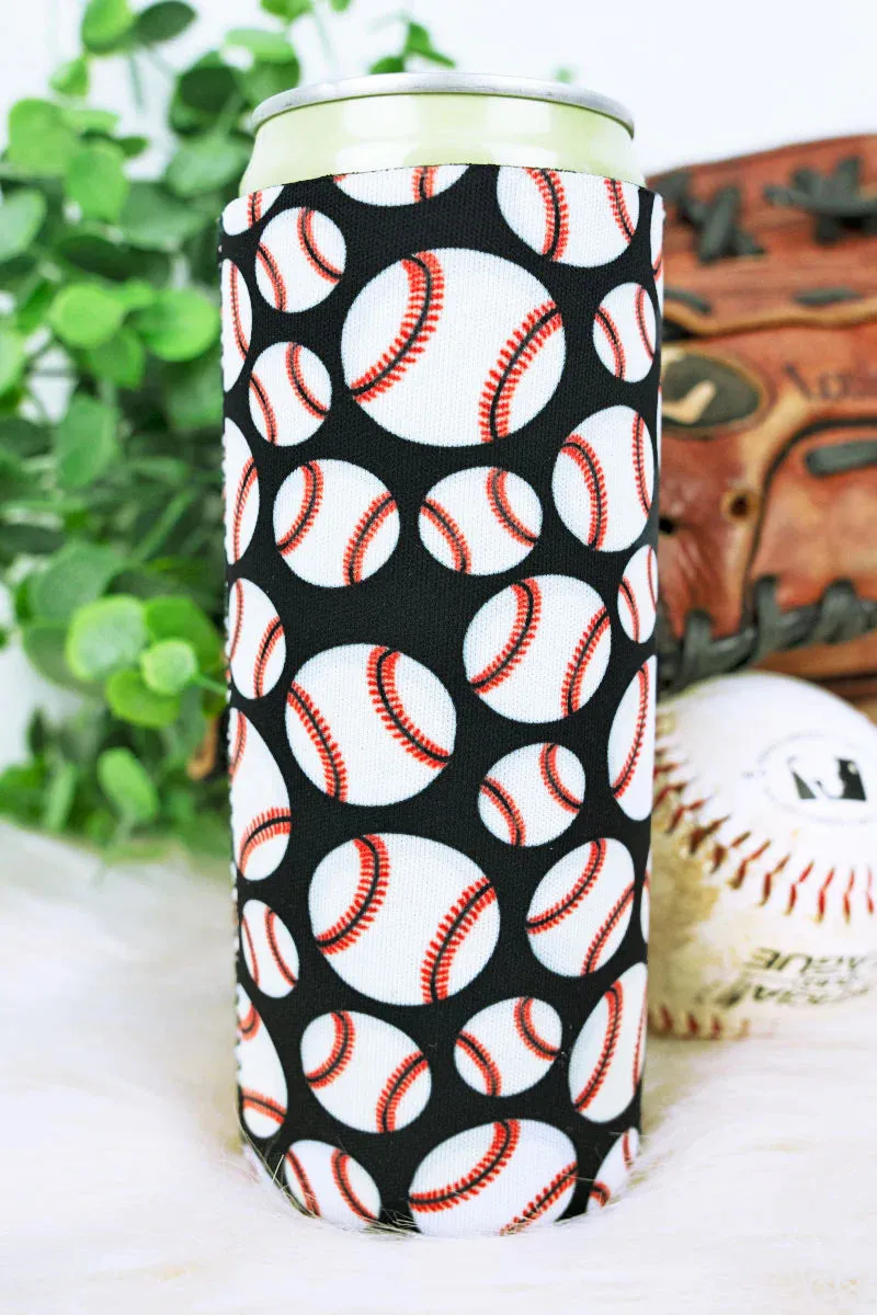 Baseball Slim Can Koozie