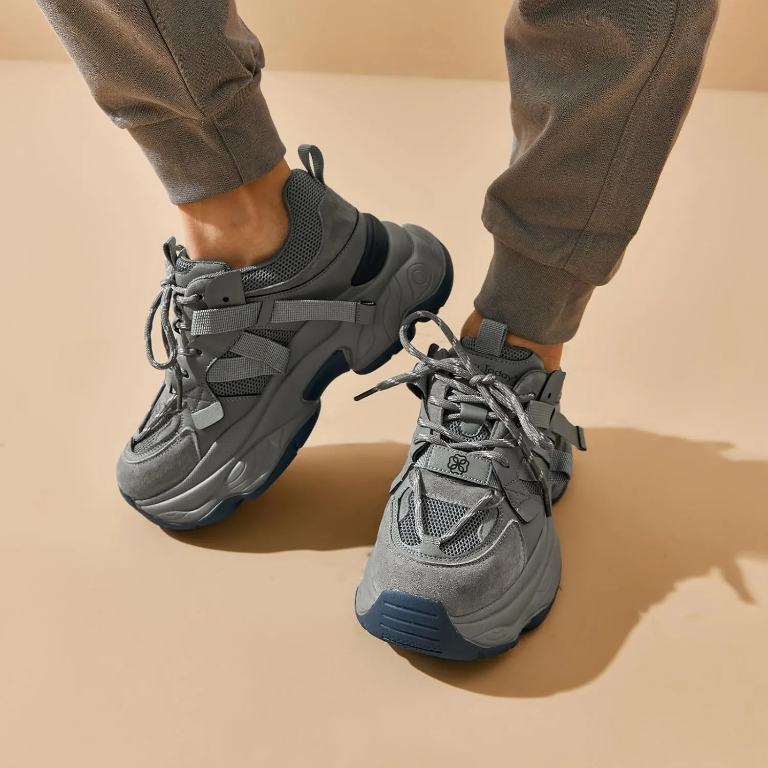 BEAU TODAY Chunky Sneakers for Women Dad Sneakers for Women Platform Lace Up Fashion Comfortable Casual Sneakers for Walking
