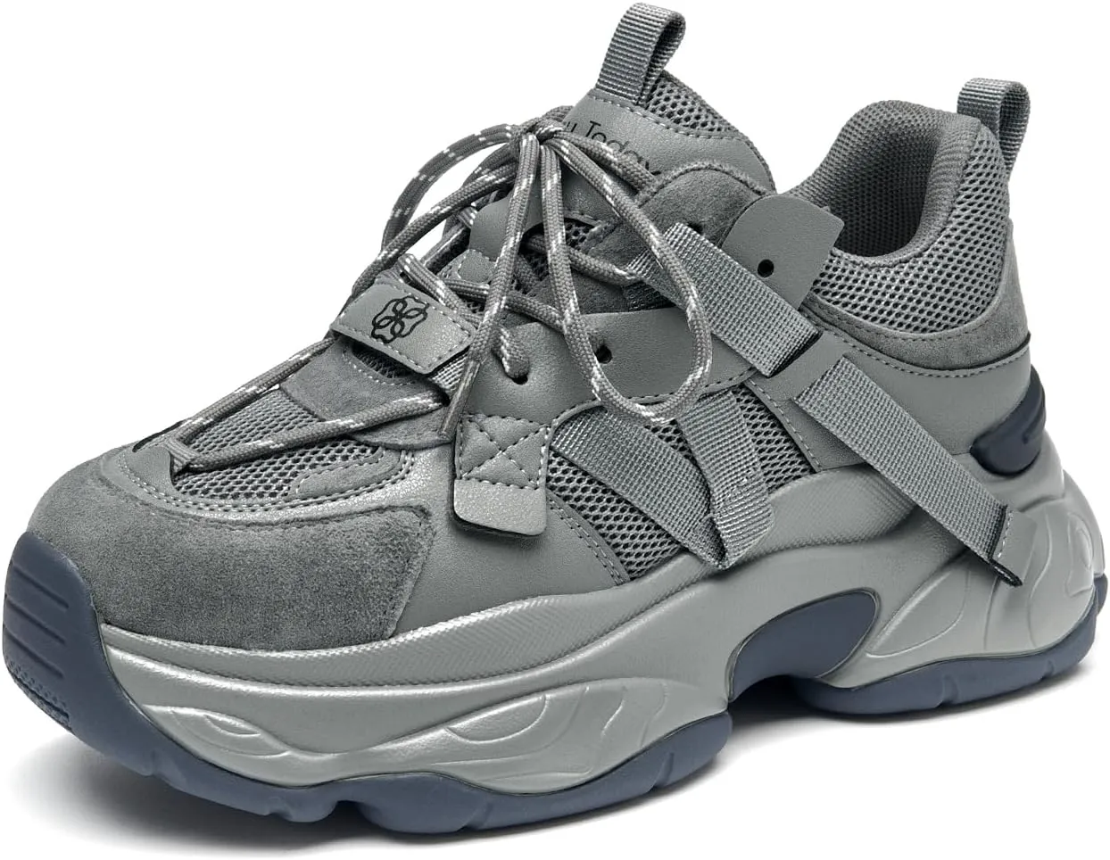 BEAU TODAY Chunky Sneakers for Women Dad Sneakers for Women Platform Lace Up Fashion Comfortable Casual Sneakers for Walking