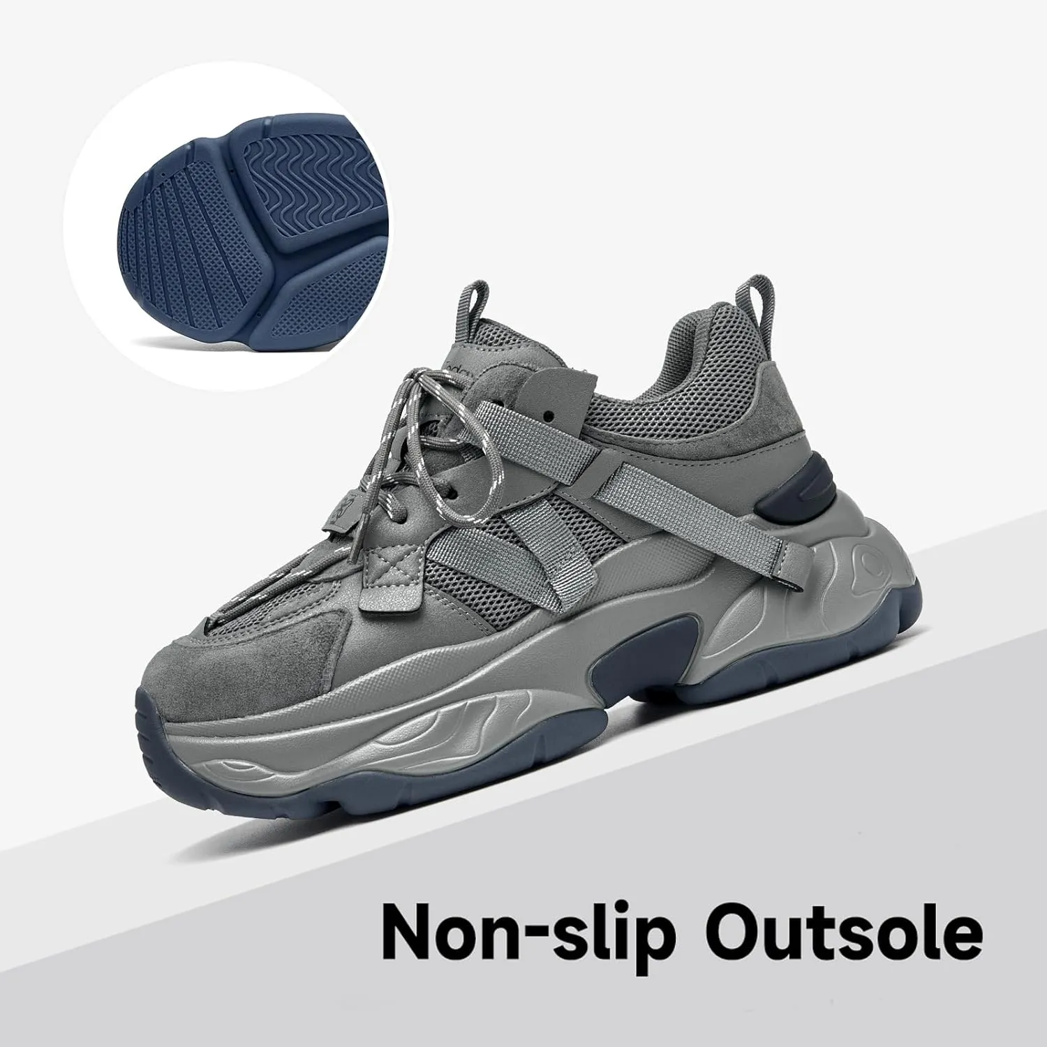 BEAU TODAY Chunky Sneakers for Women Dad Sneakers for Women Platform Lace Up Fashion Comfortable Casual Sneakers for Walking