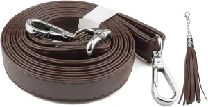 Beaulegan Purse Strap Replacement - Microfiber Leather - 59 Inch Long Adjustable for Crossbody Shoulder Bag - 0.7 Inch Wide, Dark Brown/Silver