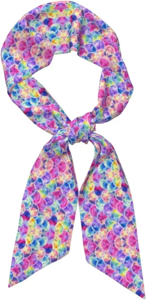 Beautiful Rainbow Colors Mermaid Women's Fashion Scarf – Satin Shawl, Breathable Neck Scarves – Perfect Fall Gift and Handbag Accessories