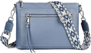 befen Genuine Leather Purses for Women Medium Crossbody Bags Shoulder Bag Handbags with Adjustable Guitar Strap