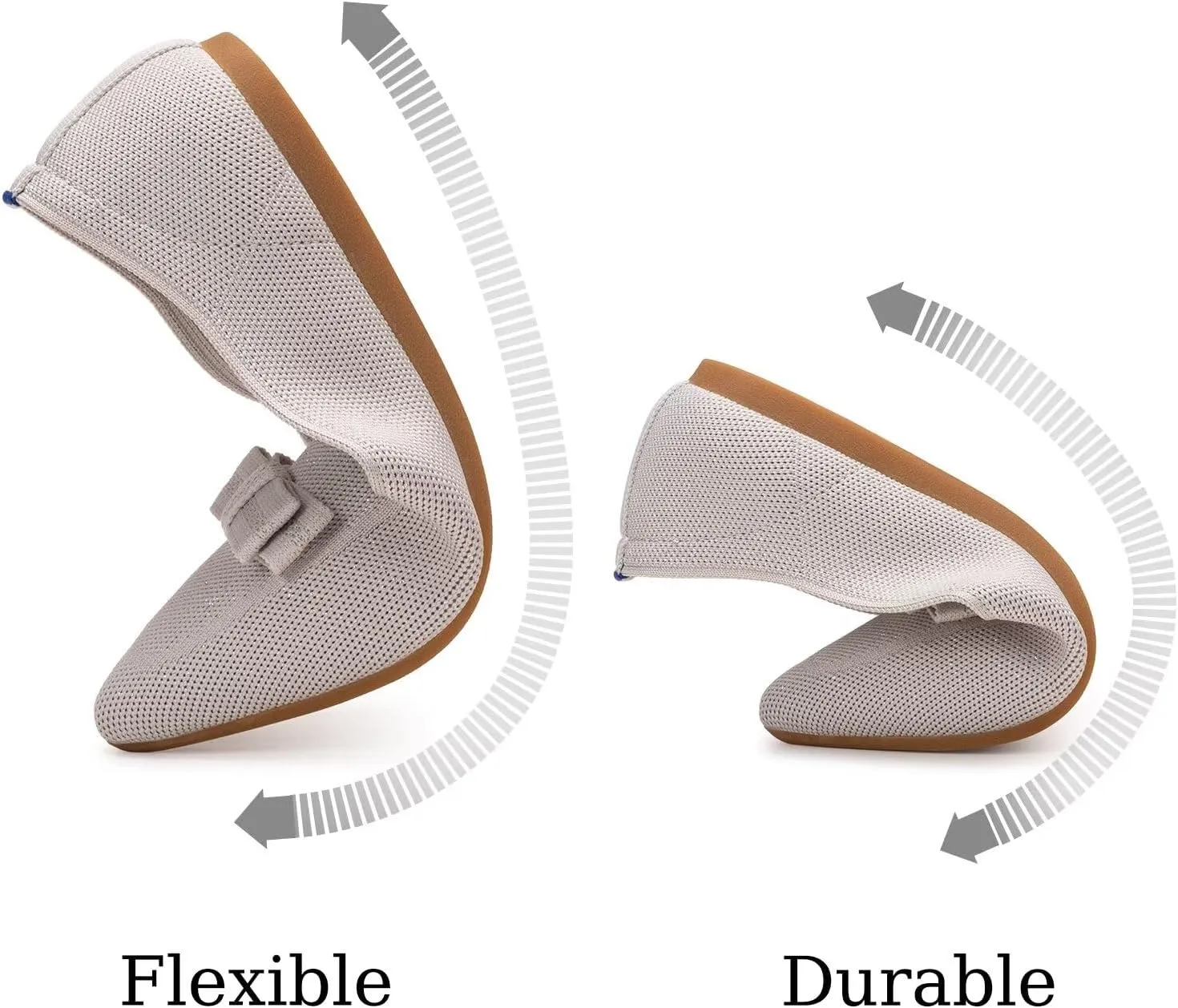 BEJINASH Women's Loafer Flats Casual Knit Fabric Lightweight Dressy Shoes Washable Elegant Pointed-Toe lace-up Bow Shoes Comfortable Ballet Shoes for Women Perfect for Daily