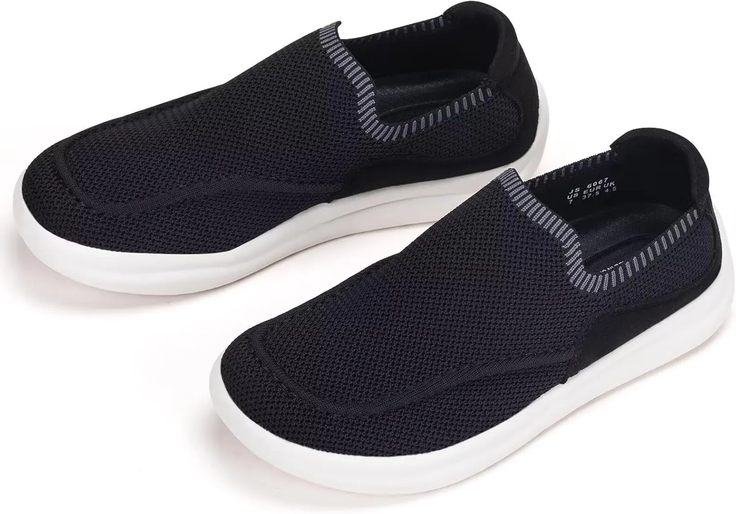 BEJINASH Women's Walking Shoes Wide Toe Box Knitted Slip-on Shoes for Women Comfortable and Soft Casual Work Loafer Shoes
