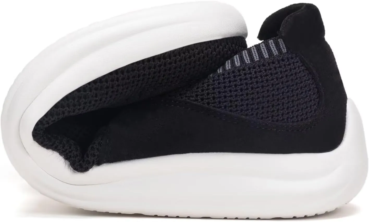 BEJINASH Women's Walking Shoes Wide Toe Box Knitted Slip-on Shoes for Women Comfortable and Soft Casual Work Loafer Shoes