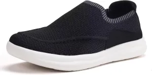 BEJINASH Women's Walking Shoes Wide Toe Box Knitted Slip-on Shoes for Women Comfortable and Soft Casual Work Loafer Shoes