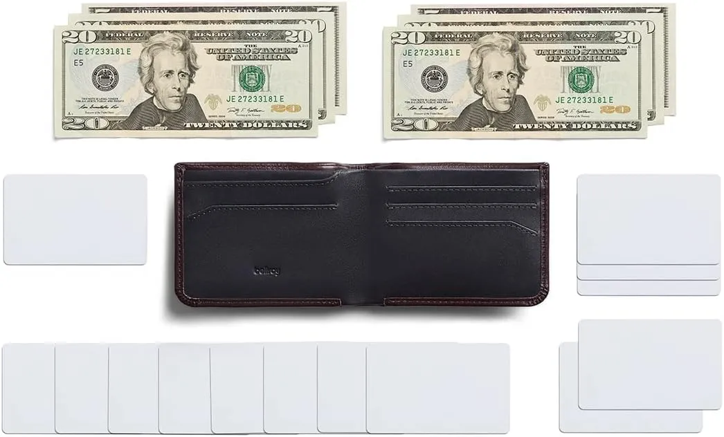Bellroy Hide & Seek Wallet (Slim Leather Bifold Design, RFID Protected, Holds 5-12 Cards, Coin Pouch, Flat Note Section, Hidden Pocket)
