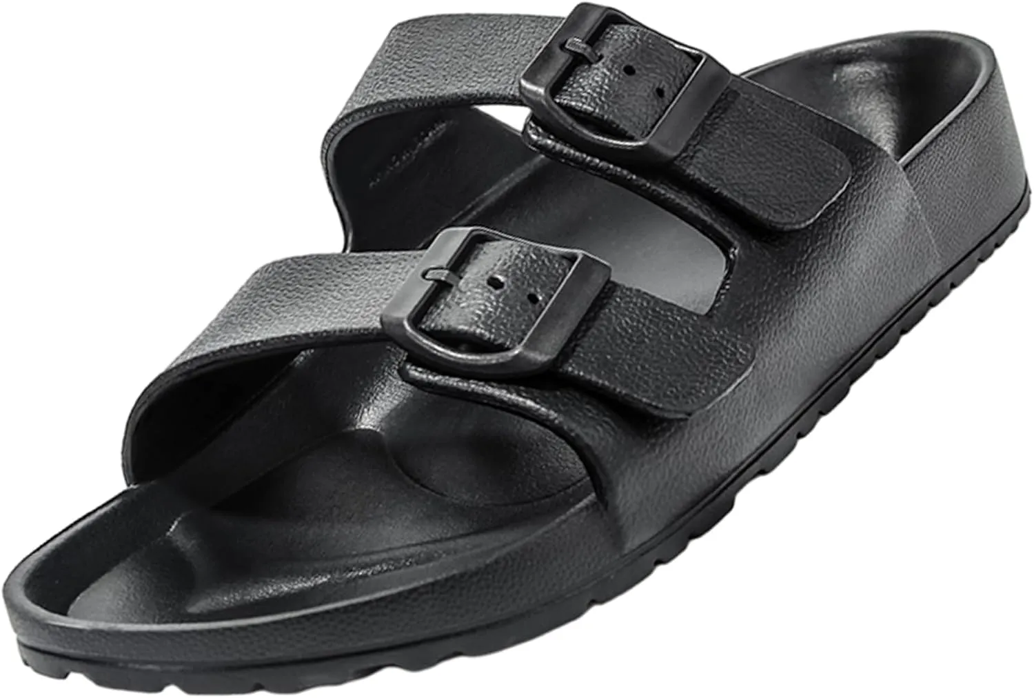 BEMGNAR Women's Sandals,Double Buckle Adjustable Slides with Arch Support,Comfortable EVA Flat Sandals