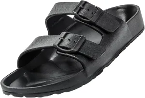 BEMGNAR Women's Sandals,Double Buckle Adjustable Slides with Arch Support,Comfortable EVA Flat Sandals