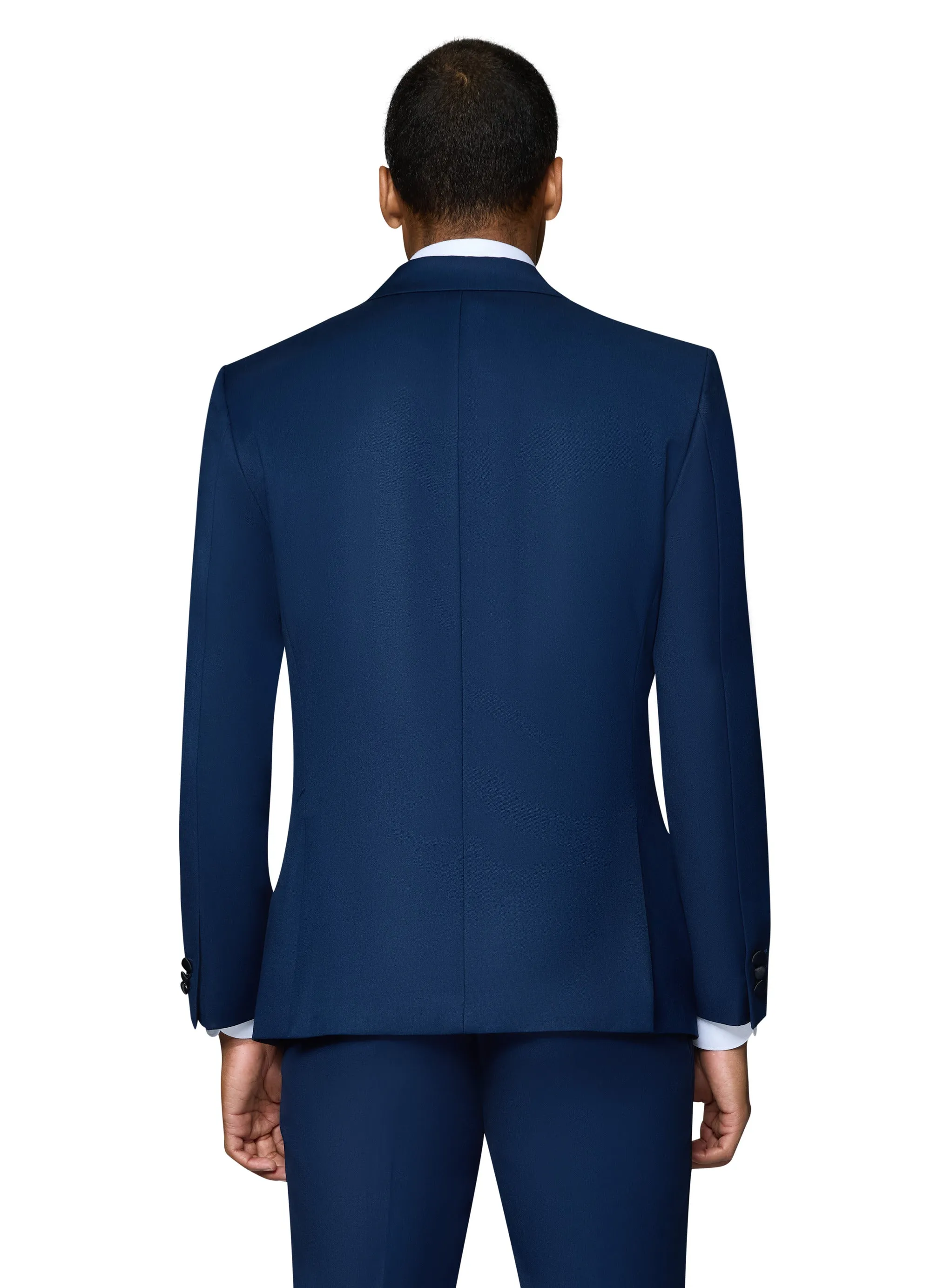 Bergamo Orange Solid New Blue Notch Tuxedo Slim Fit
