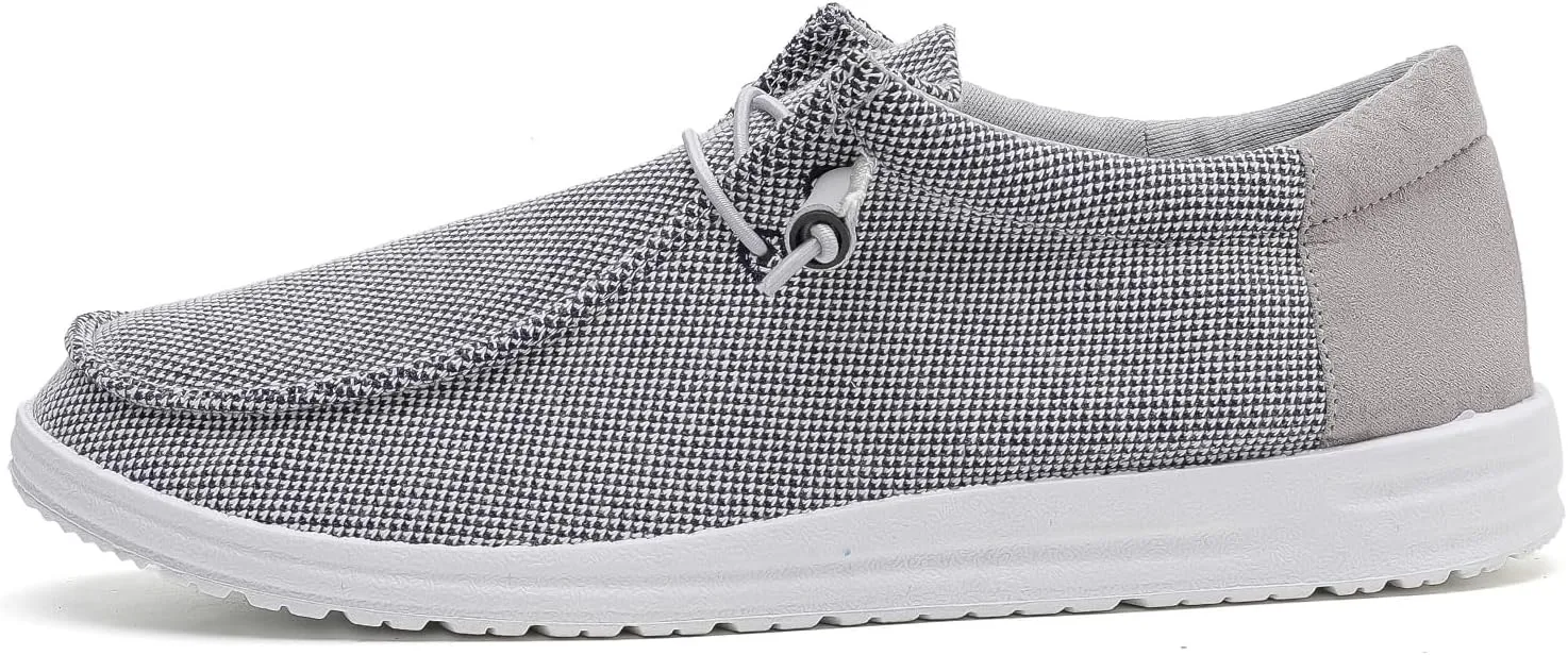 BETYSWEAR Men's Casual Slip-On Loafers - Lightweight Breathable Canvas Boat Shoes for Men