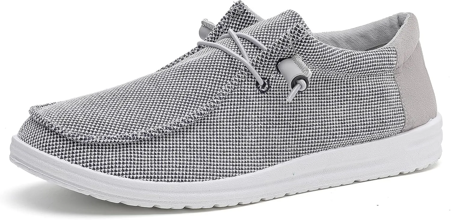 BETYSWEAR Men's Casual Slip-On Loafers - Lightweight Breathable Canvas Boat Shoes for Men