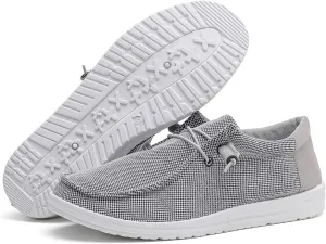 BETYSWEAR Men's Casual Slip-On Loafers - Lightweight Breathable Canvas Boat Shoes for Men