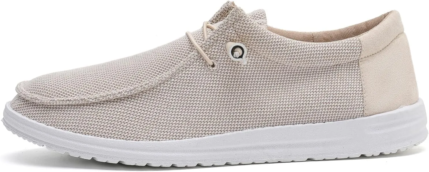 BETYSWEAR Men's Casual Slip-On Loafers - Lightweight Breathable Canvas Boat Shoes for Men