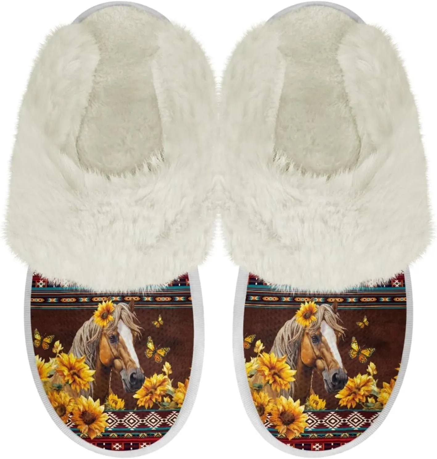 Binienty Slippers for Women Indoor Warm Comfy Slip On Fluffy Bedroom House Slippers Anti-Skid
