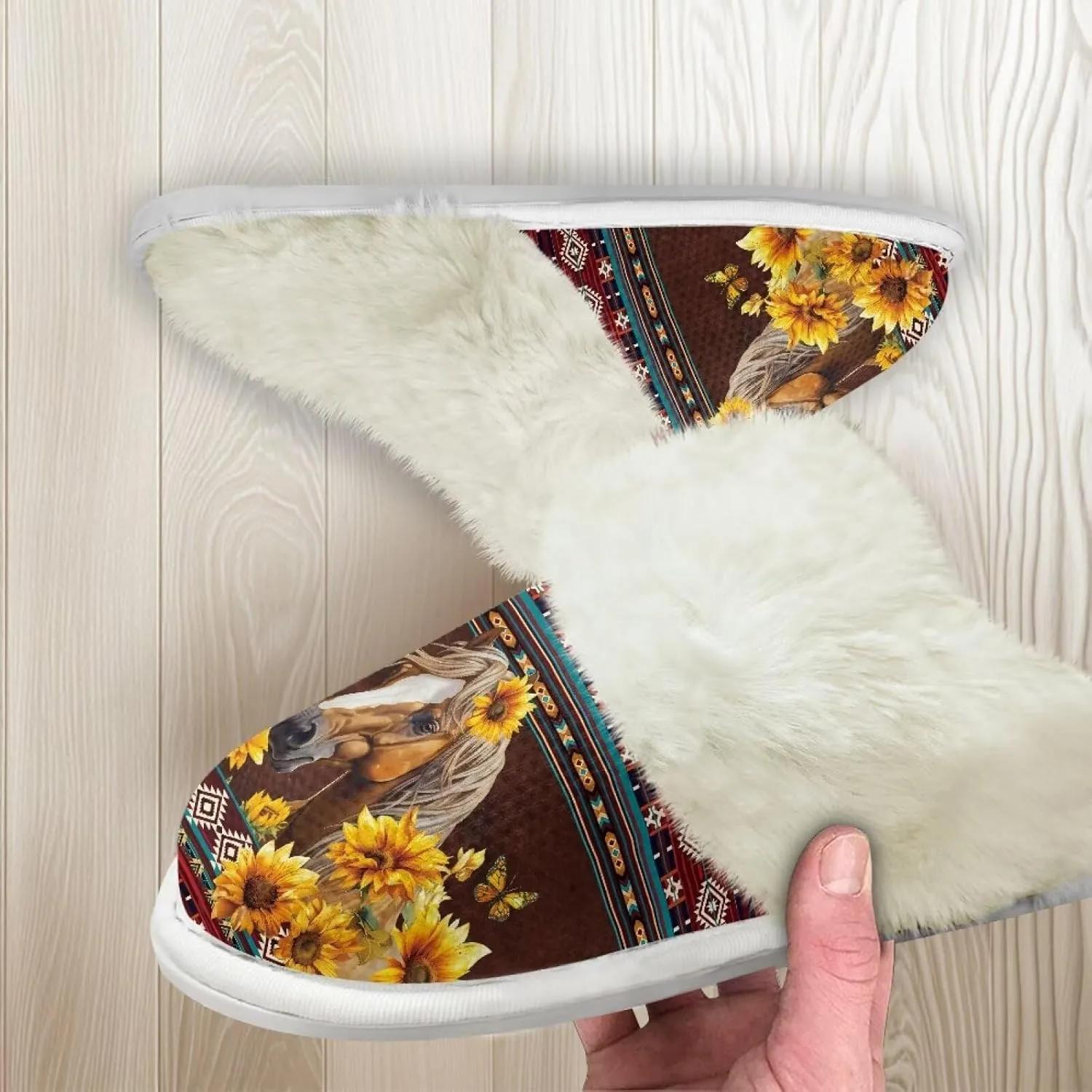 Binienty Slippers for Women Indoor Warm Comfy Slip On Fluffy Bedroom House Slippers Anti-Skid