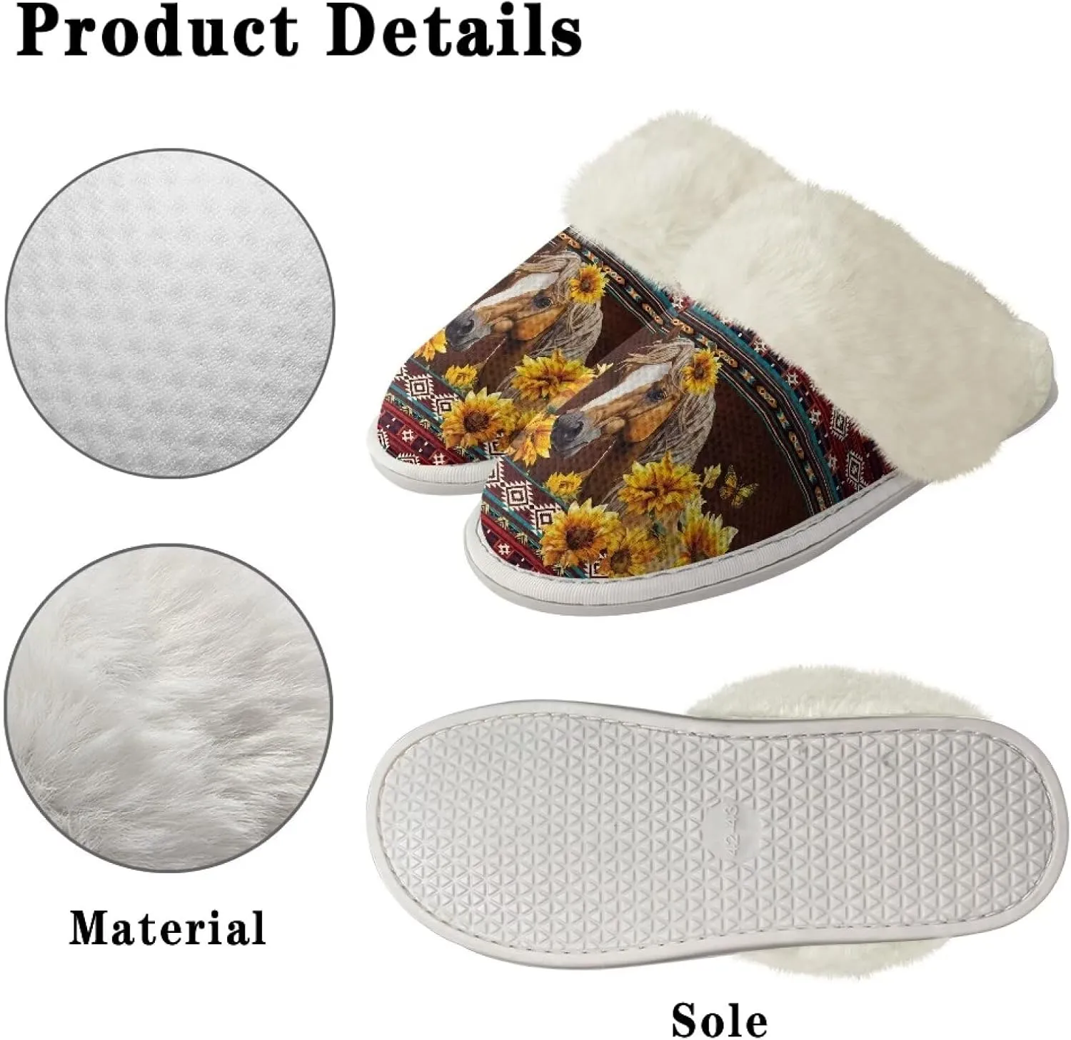 Binienty Slippers for Women Indoor Warm Comfy Slip On Fluffy Bedroom House Slippers Anti-Skid