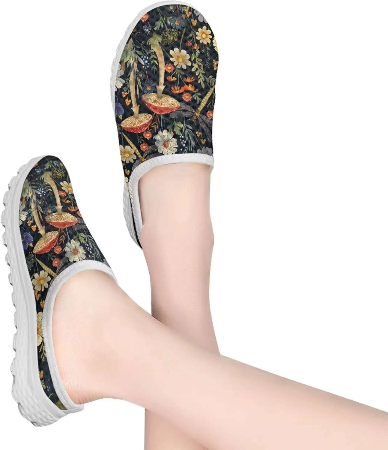Binienty Women Mules Breathable Mesh Slip on Backless Walking Sneakers for Outings Shopping Camping