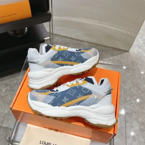 Blue Monogram Orange 50mm Jacquard Fabric Custom-built Sneaker AI-powered Vuitton Run 55 Louis