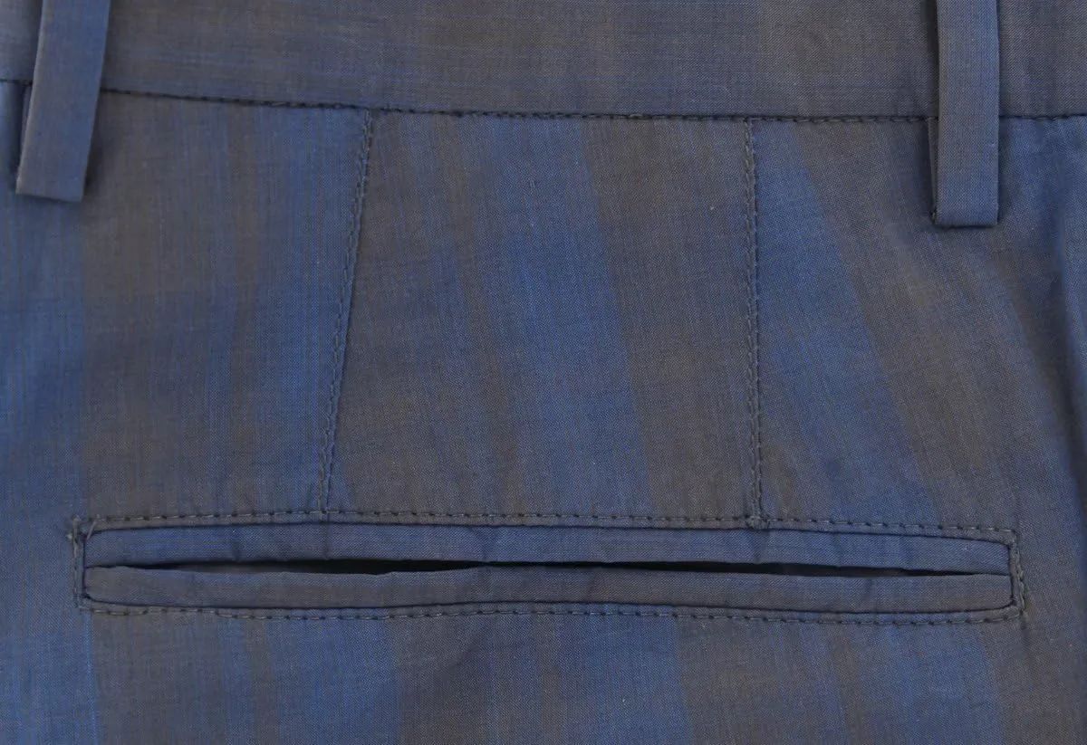 Blue Plaid Pants - Slim
